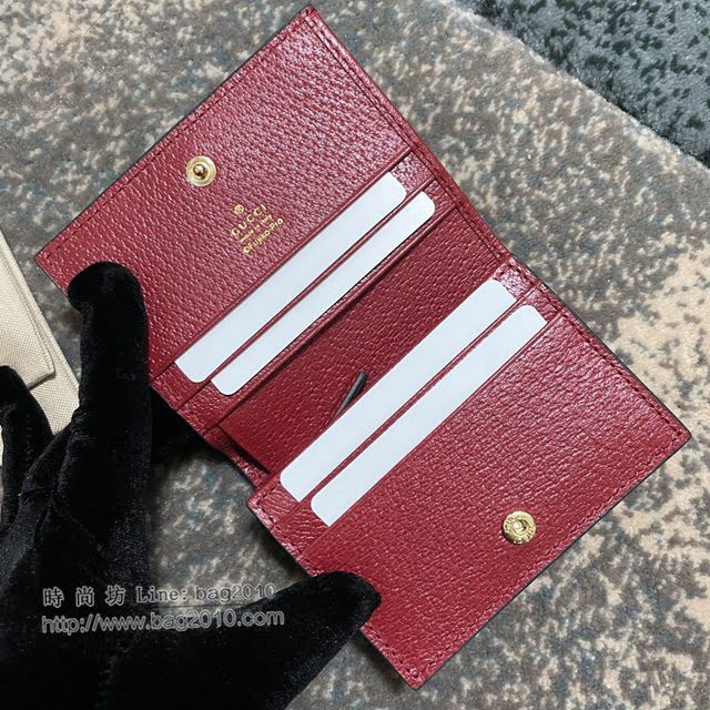 Gucci原厂皮包包 古驰男女哆啦A梦牛角联名系列卡包 Gucci翻盖短夹零钱包 654541  gdj1582